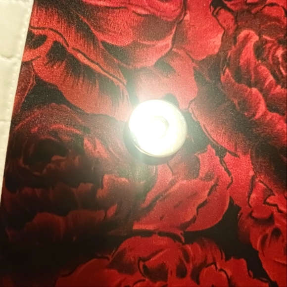 White House Black Market Satin Ruffle Rose Clutch Cocktail Purse - Picture 7 of 9